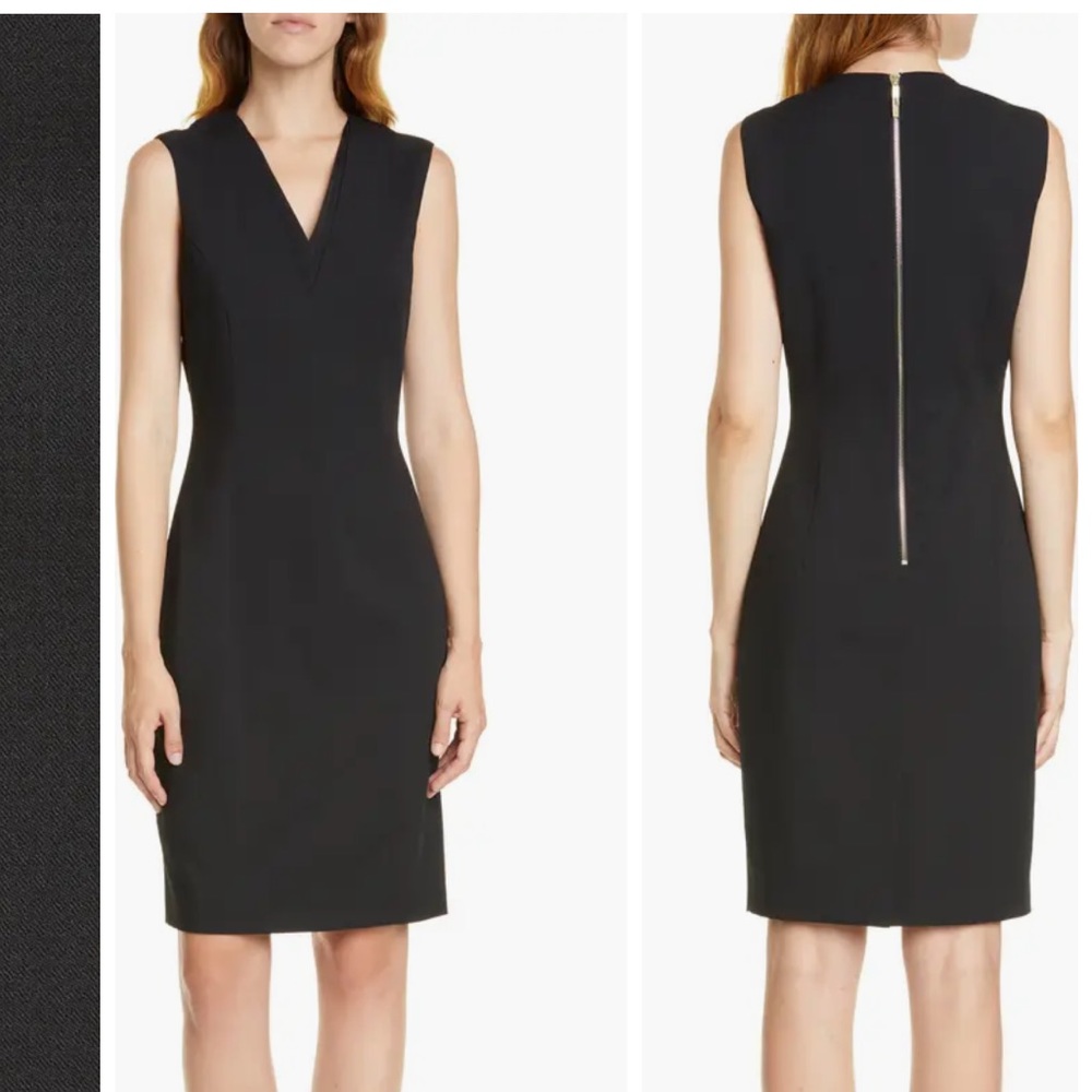 Ted Baker Wool Fitted Black Dress Size 3 New